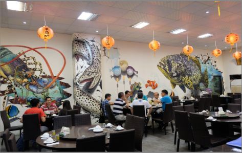 贵阳海鲜餐厅墙体彩绘